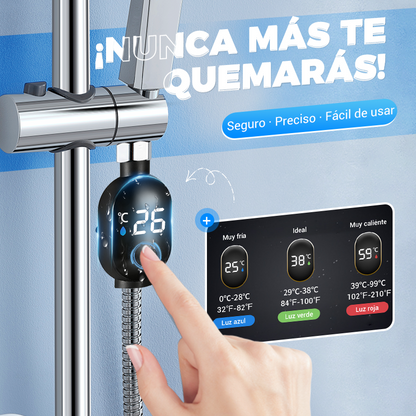 🚿 💧 Cabezal de Ducha con Indicador LED - Muestra la Temperatura del Agua con Colores, Fácil Instalación y Ahorro de Energía 🌈📦