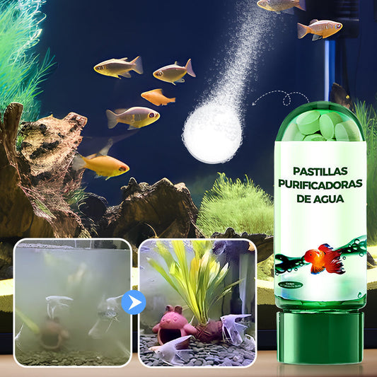 💧🐠 Tableta de Purificación para Acuarios | Elimina Cloro, Algas y Suciedad ✨ Agua Cristalina y Protege a tus Peces