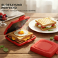 🥪Placa para Sandwich en Microondas | Doble Cara, Silicona Anticaliente, Multifunción ✨ Rápido y Portátil