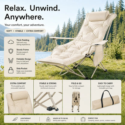 🥳2026 HOT SALE🥳💞50K+ SOLD!🪑🛡️ 50% OFF!🪑 Portable Adjustable Folding Outdoor Chair – Lightweight, Sturdy & Versatile – Ideal for the Garden, Camping, the Beach, or the Patio – Easy to Carry and Set Up 🏕️✨