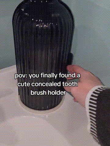🛁50% OFF NOW ! ✨Sliding Lid Toothbrush Organizer – Dustproof Waterproof Multi-Slot Toothpaste Holder, Bathroom Countertop Storage Container