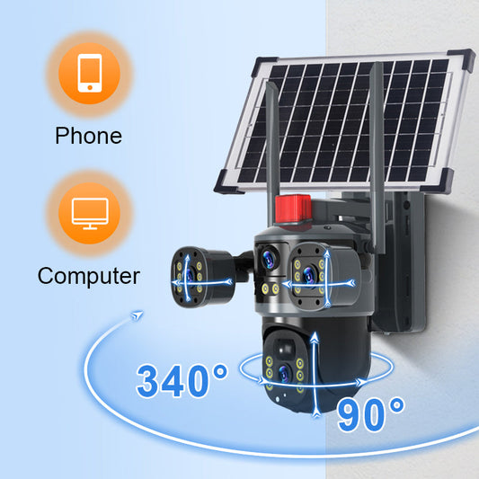 🎥 Triple-Lens Solar 360° Dome Camera✈️ free shipping