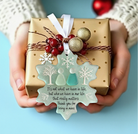 Decoración de la amistad de vidrio marino con forma de copo de nieve❄✨ ¡Moldeado por la naturaleza y elaborado a mano!