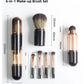 🖌️LAST DAY SALE 60% OFF !!📢Portable Retractable Makeup Brush Set Multifunctional Travel Cosmetic Tool with Powder Blush and Silicone Lip Brush