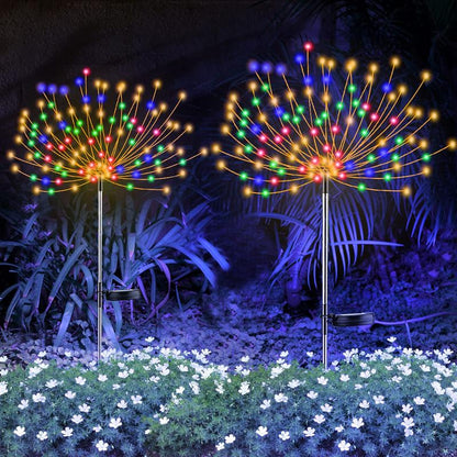 📢📢50% OFF !! ⏰IP65 Waterproof Solar Fireworks Garden Lights｜90 LEDs DIY Outdoor Patio Decor Lamp ✨