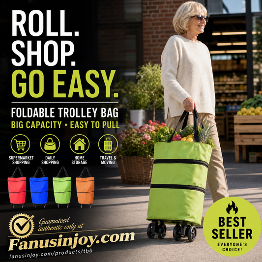 💥 Last Day! Special Sale 🛒 Foldable Grocery Cart Bag – The Rolling Shopping Bag That Saves Your Back