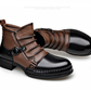 【🔥 TOP VENTA MÉXICO 🔥】Botines de Cuero Hombre Bicolor | Cremallera Lateral + Suela Antideslizante | Estilo Británico Moderno