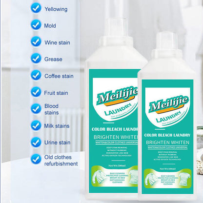Potente detergente para ropa con blanqueador de color