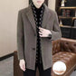 Chaqueta de tweed de invierno con solapa con muescas y forro de plumón de pato blanco para hombre