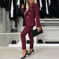 Conjunto de Blazer de Doble Botonadura y Pantalón Sastre para Mujer