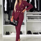 Conjunto de Blazer de Doble Botonadura y Pantalón Sastre para Mujer