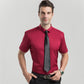 Camisas elásticas de vestir para hombre de manga corta
