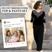 Conjunto de Dos Piezas de Terciopelo para Mujer con Mangas 3/4 – Ideal para Otoño e Invierno 🍂