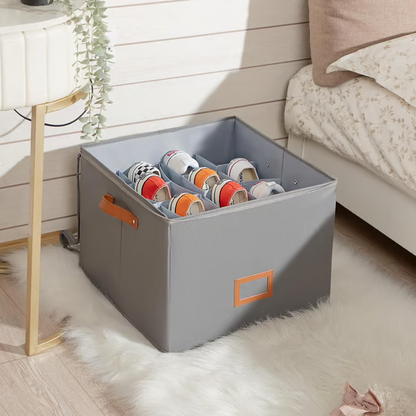 ⏰🔥LIMITED TIME 49% OFF! 👟 Fabric Shoe Organizer Storage Box – Foldable, Large Capacity, Dustproof & Breathable for Closet & Bedroom 🧺✨