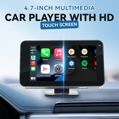 🚗 Reproductor MP5 para Coche de 4.7" – CarPlay, iOS/Android, Bluetooth 5.0, Pantalla Táctil HD, Monitor de Retroceso