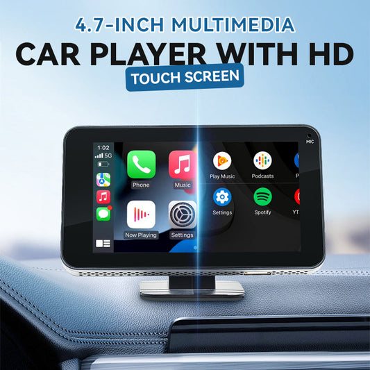 🚗 Reproductor MP5 para Coche de 4.7" – CarPlay, iOS/Android, Bluetooth 5.0, Pantalla Táctil HD, Monitor de Retroceso