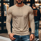 👕 Camiseta Henley de Manga Larga para Hombre – Cuello con Botones, Corte Ajustado, Bolsillo en Pecho, Transpirable, Antiarrugas, Ideal para Otoño/Invierno, Tallas M-3XL