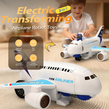 🎁🔥 ¡50% OFF HOY! — Avión Robot Eléctrico 2 en 1 ✈️🤖 Se Transforma Solo y Encanta a los Niños