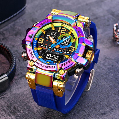 📢📢50% OFF !! ⏰ Multifunctional Waterproof LED Digital Watch – 50M, Dual Movement, Stopwatch 🌙