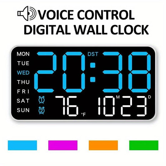 🕒 Reloj Digital Pared: LED Grande + Fechas + Termómetro📅 Fechas Claras + Termómetro: Reloj para Mayores – 99 % Satisfacción! 🌡️