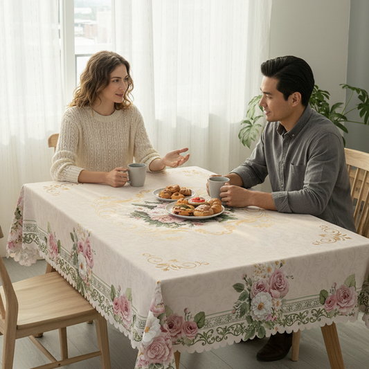 Mantel impermeable con estampado floral para cenas y fiestas