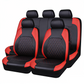 🚗Funda de Asiento de Auto de Cuero Matelassé Lujo | 9 Piezas, Universal, Color Negro ✅
