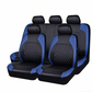 🚗Funda de Asiento de Auto de Cuero Matelassé Lujo | 9 Piezas, Universal, Color Negro ✅