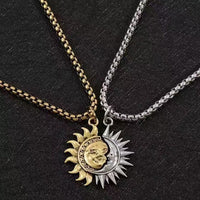 🎁 Regalo para el Día de San Valentín 🔥 Collar Pendant Set Sol y Luna Entrelazados