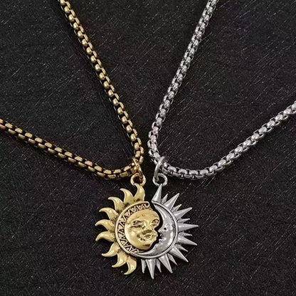 🎁 Regalo para el Día de San Valentín 🔥 Collar Pendant Set Sol y Luna Entrelazados