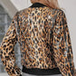 Chaqueta femenina con estampado de lentejuelas de leopardo