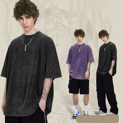 👕 Playera para Hombre Estilo Americano – Lavado Vintage, Corte Holgado Oversize, Antidesvanecimiento, Tallas M-3XL, Multicolor