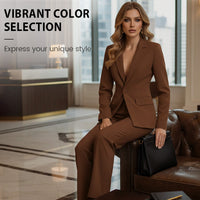 Conjunto Elegante de Blazer y Pantalón de Pierna Ancha para Mujer