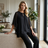 Elegante conjunto asimétrico de pantalones de dos piezas