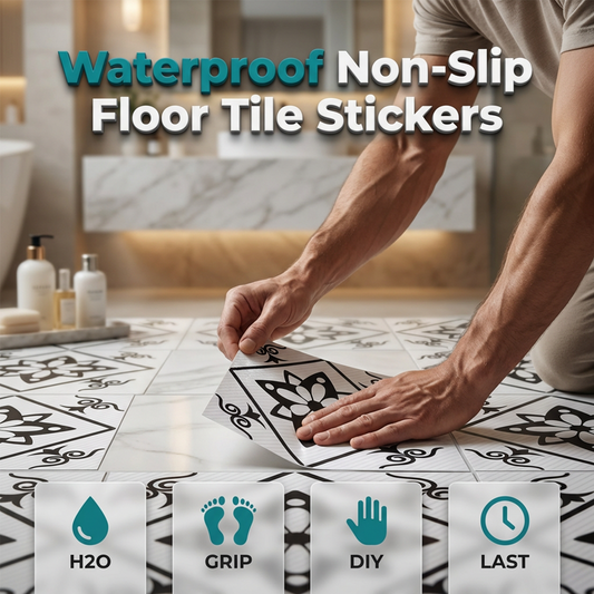 📢📢50% OFF !! ⏰Waterproof & Non-Slip Floor Tile Stickers for Kitchen & Bathroom🛀
