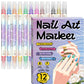 🎨Last Day 50% OFF💞50K+ SOLD!✨Dual-Tip Nail Art Marker Pen Set Quick‑dry, no UV lamp. Fine & brush tips. 12/24 vibrant colors. Easy DIY at home. No smudges, just art! 💅🖌️