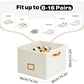 👟50% OFF NOW! Foldable Shoe Storage Box – Clear Lid Closet Shoe Organizer with Reinforced Handles, 16-Pair Capacity Space-Saving Storage Bin for Closet Bedroom Organisation