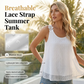 ⏰ 50% KORTING – Slechts tijdelijk✨Elegante tanktop met kanten bandjes en stippen