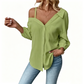 Women's Casual Off-Shoulder Button-Down Shirt