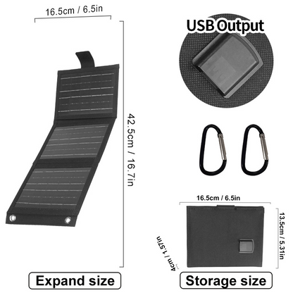 ✨ Portable Solar Panel – Foldable, USB Charging, Weather-Resistant 🎒