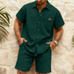 Men's Waffle Knit Shirt & Shorts Set 👕🩳 Cosy Texture, Breezy Vibe – Your Go-To for Casual Days & Relaxed Weekends ✨