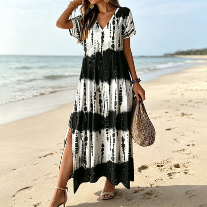👗🌈  50% OFF! Women’s Tie Dye V Neck Maxi Dress – Breathable Comfort, Relaxed Fit and Effortless Summer Style ✨