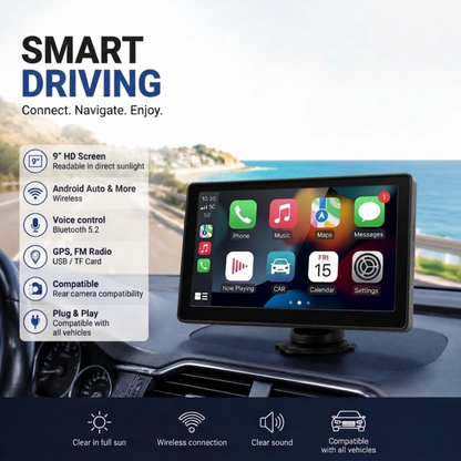 🚗📱 50% OFF!！ 9" Wireless HD Touchscreen Multimedia Player
