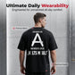 👕50% OFF NOW! Men Urban Streetwear Graphic T-Shirt – Oversized Loose Fit, German Letter Back Print, Breathable Casual Short Sleeve Tee For Daily & Street Style