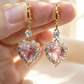 🎁 50% OFF NOW！💥Sparkling Heart Drop Earrings – Romantic Pink Glow ✨
