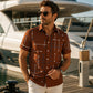 ☀️👔 50% OFF! Men’s Geometric Print Relaxed-Fit Button-Down Shirt – Soft Summer Feel, Roomy Comfort & Vacation-Ready Style ✨