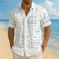 ☀️👔 50% OFF! Men’s Geometric Print Relaxed-Fit Button-Down Shirt – Soft Summer Feel, Roomy Comfort & Vacation-Ready Style ✨