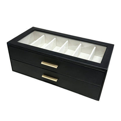🕶️ 50% OFF! 📦 2-Tier Sunglasses Storage Box – Transparent Glass Lid, Dustproof & Space-Saving – Ideal for Glasses Collection & Stylish Display ✨