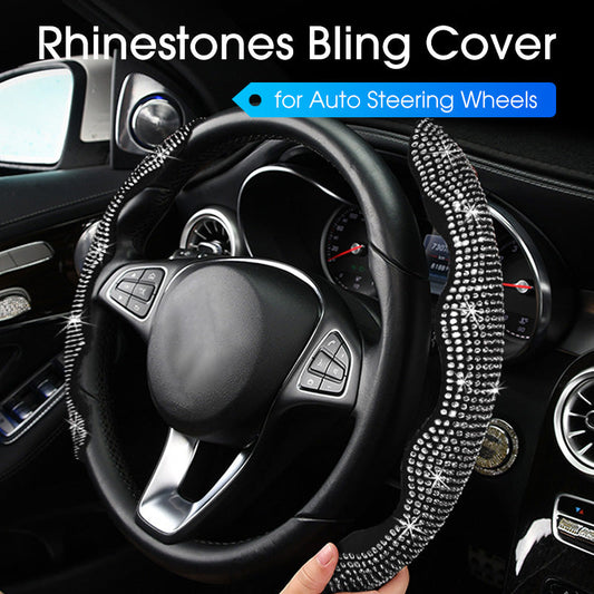 📢📢50% OFF !! ⏰Rhinestones Bling Cover for Auto Steering Wheels