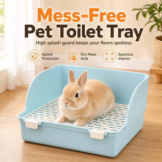 📢New Arrival!🐰Extra Large Rabbit Litter Box & Small Animal Litter Tray – Perfect for Guinea Pigs, Chinchillas & Dwarf Rabbits ✨