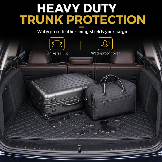 Universal PVC Leather Car Trunk Mat Cargo Liner for Sedans and SUVs Easy to Clean 100x70cm